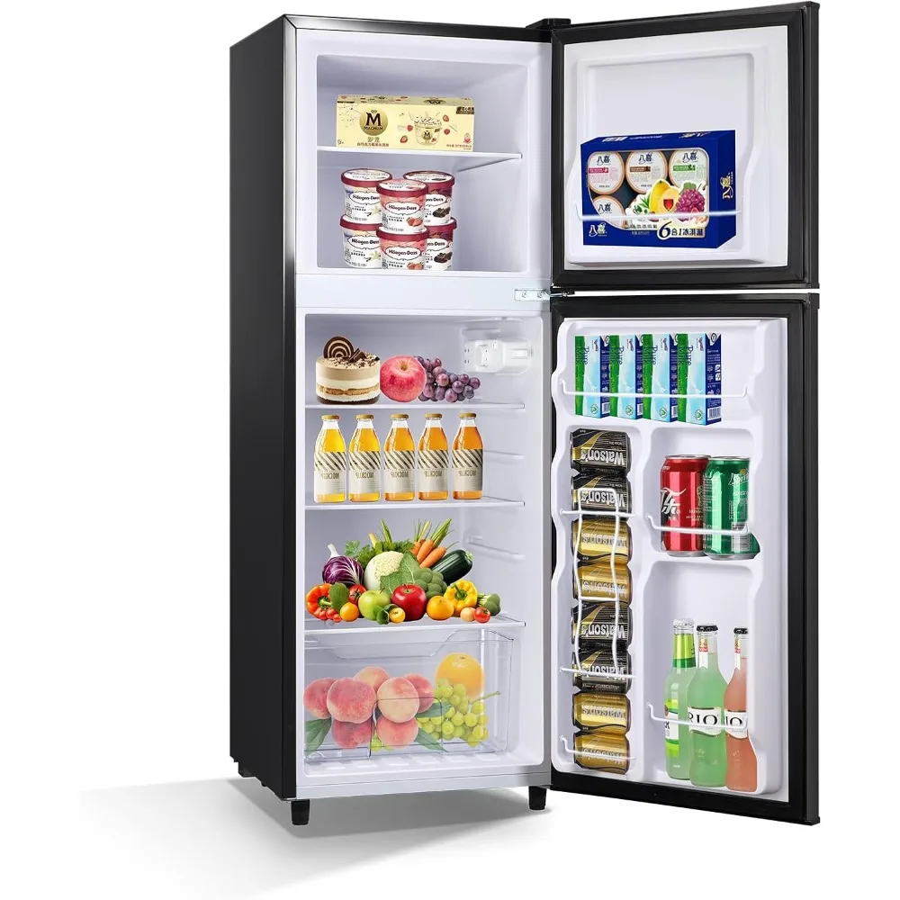 Compact Refrigerator 4.5 Cu.Ft, 2 Door Design,Adjustable Thermostat, Adjustable Removable Shelves Refrigerator