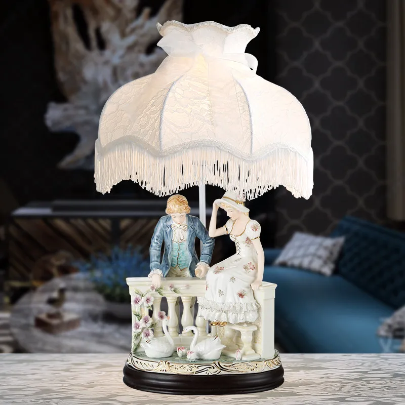 Nordic light luxury European ornaments home lace wedding gifts craft ceramic character decoration factory direct sales