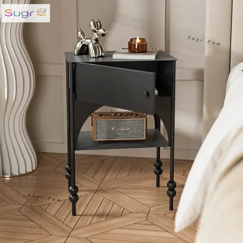 

Bedroom Bedside Table Small Apartment Sofa Side Several Home New Simple Black Narrow Side Cabinet Retro Personality Shelf