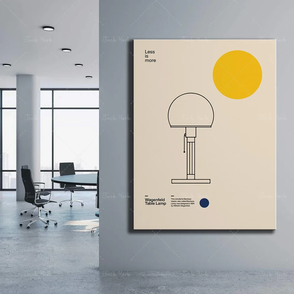Poster Wagenfeld Table Lamp Wilhelm Wagenfeld Minimal Furniture Bauhaus Design Print