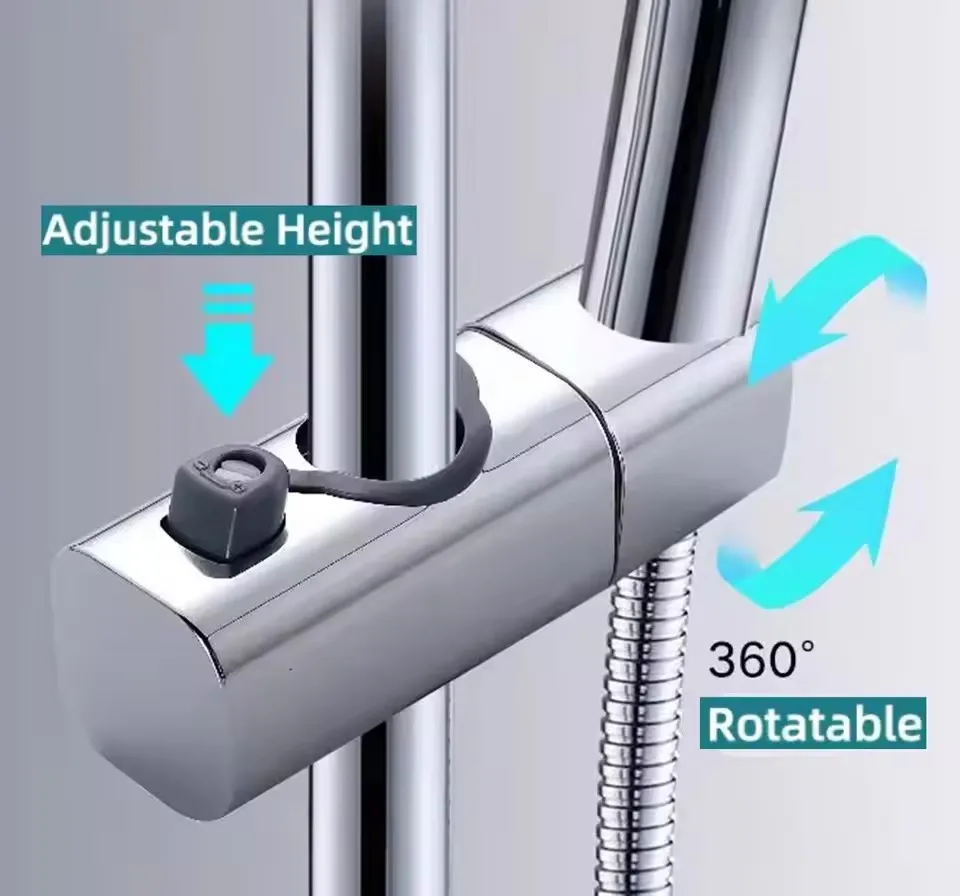 

Новый универсальный 20 ~ 25 мм ABS-пластик, направляющая для душа, держатель, регулируемый зажим, держатель, сменный кронштейн, аксессуары для ванной комнаты