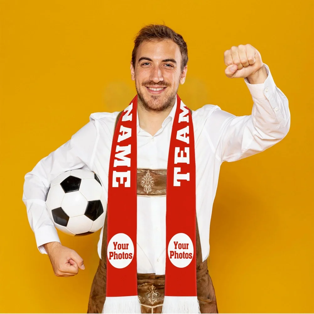 1pc Custom Team Fan Scarf - Personalized with Your Name/Text/Photo,Sports & Special Occasions,Stadium Game, Soccer Parties,Event - view 5