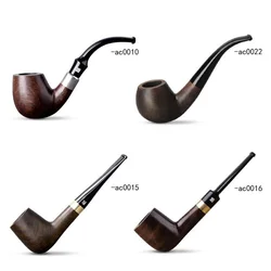 Handmade Sandalwood Filter Pipe, Madeira Maciça, Fumar Artesanato, Várias Opções Disponíveis, Tabaco, Marrom, Preto, ébano, 9mm