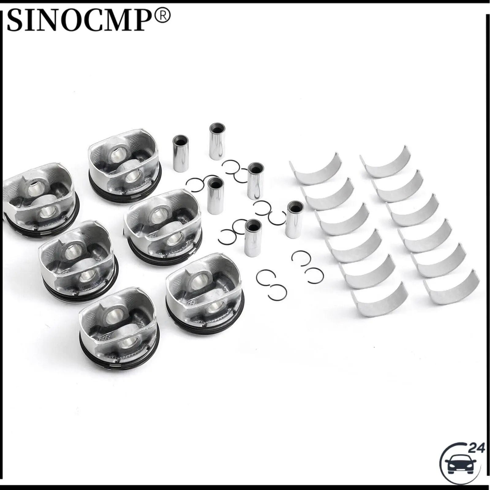 N52B30 Engine Overhaul Rebuild Kit Pistons Rings Connecting Con Rod Bearings Set For BMW E87 E90 E92 E60 130i 330i 530i  ﻿