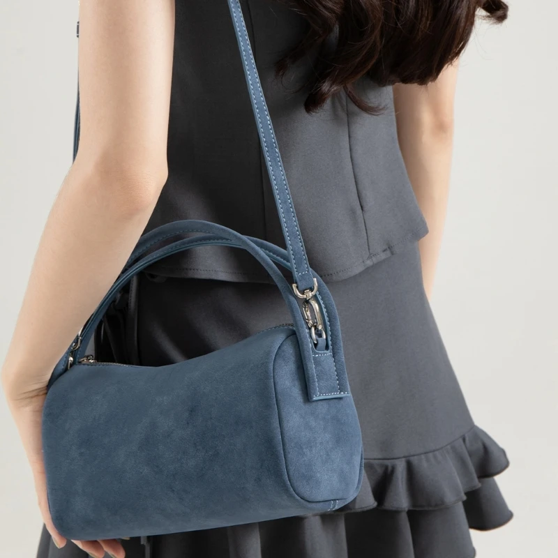 

G5AE Soft Suedes Shoulder Bag Modern Crossbody Purse Spacious Women Handbag