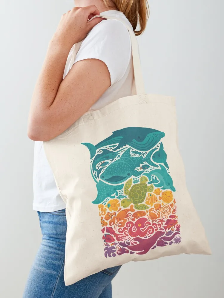 Aquatic Spectrum : Light blue Tote Bag university shopper bag eco pack tote bag canvas Cloth