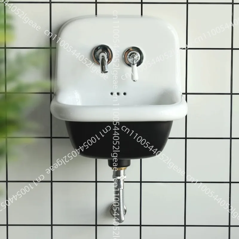 Cast-iron-effect Ceramic Wall-mounted Basin for Washing Dishes, Hands and Face – A Versatile Retro-style Sink