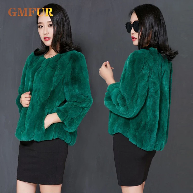 New Style Genuine Real Rabbit Fur Coat Women Winter 100% Natural Fur Jacket Female Warm High Quality Fur Coat