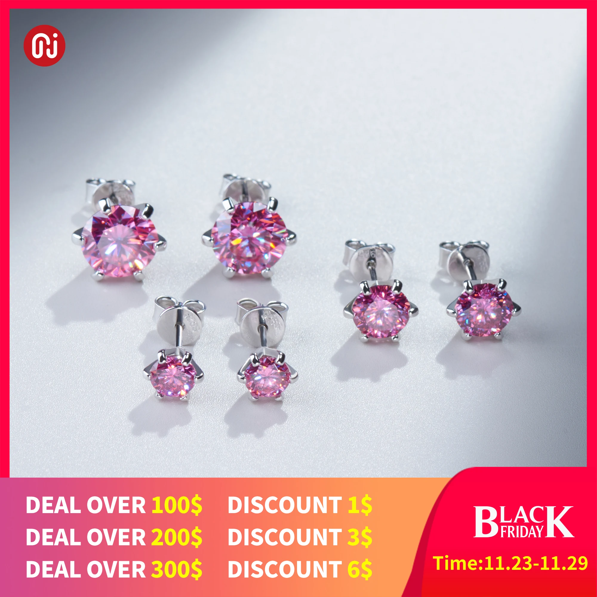 GIGAJEWE Moissanite Earrings 2ct S925 Silver For Girls Diamond Test Passed Gold Plated Jewelry Wonmen Gift