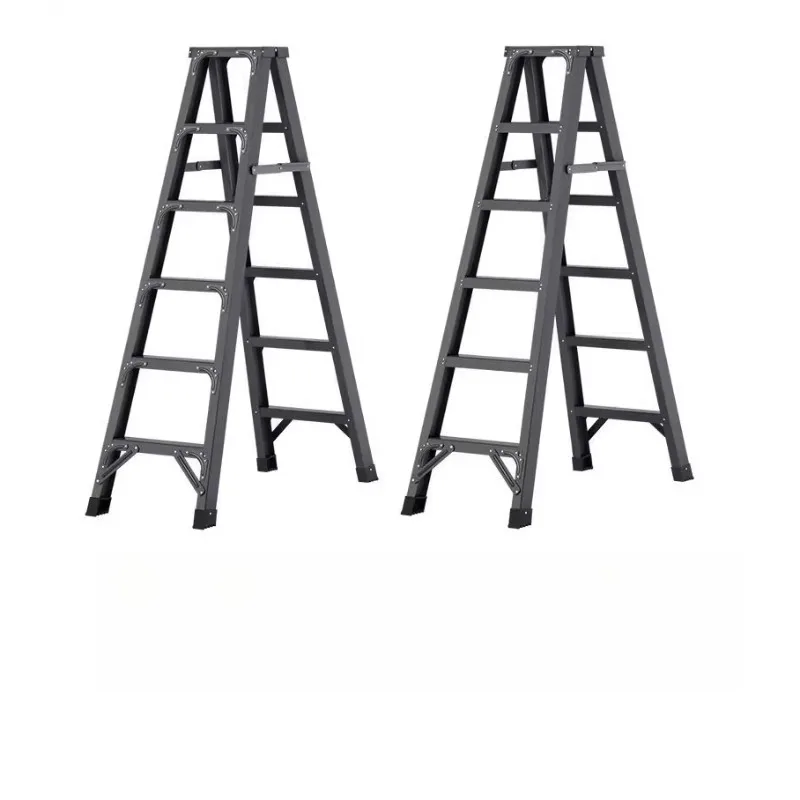 

Simple thickened folding aluminum alloy herringbone ladder multi-functional household indoor double-sided engineering extension