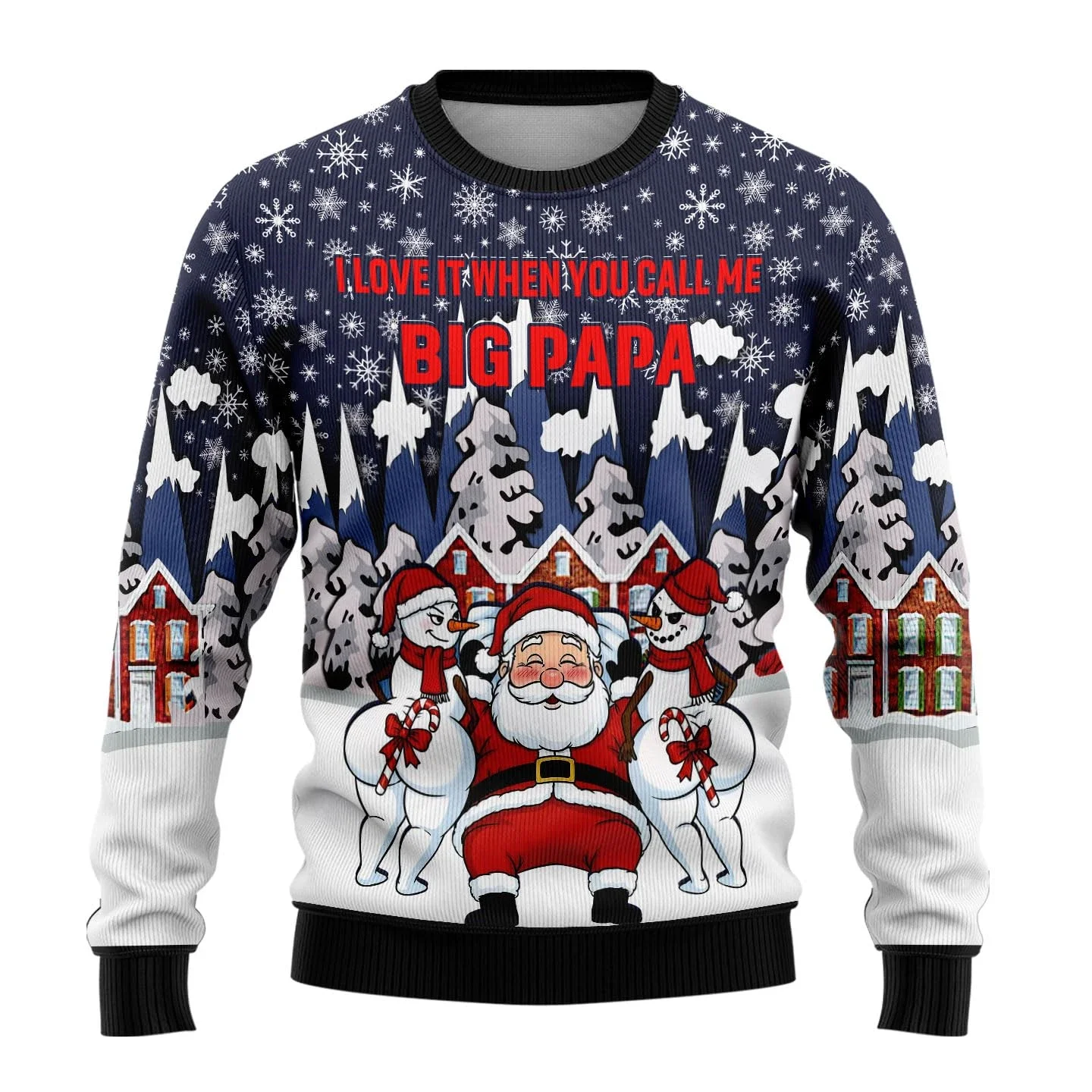 Christmas Cute Santa Claus Cartoon Ugly Sweater 3D Print Pullovers Casual Funny Long Sleeves Unisex Clothing Xmas Gift Tops - view 5