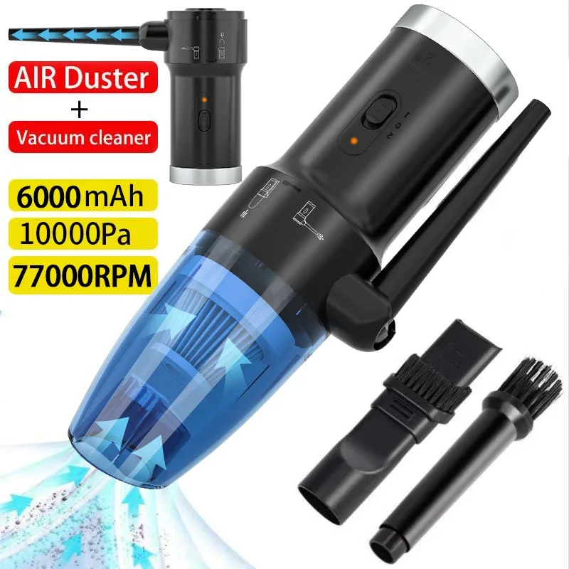 Cordless Air Duster for Keyboard Cleaning,Electric Air Blower for Electronics Computers Vacuum cleaner Rechargeable Air Cans gun