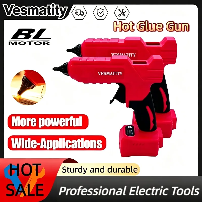 Cordless Electric Hot Glue Gun Melt Glue Gun DIY Tool Glue Stick Hot Melt Welding Air Gun For Milwaukee Battery