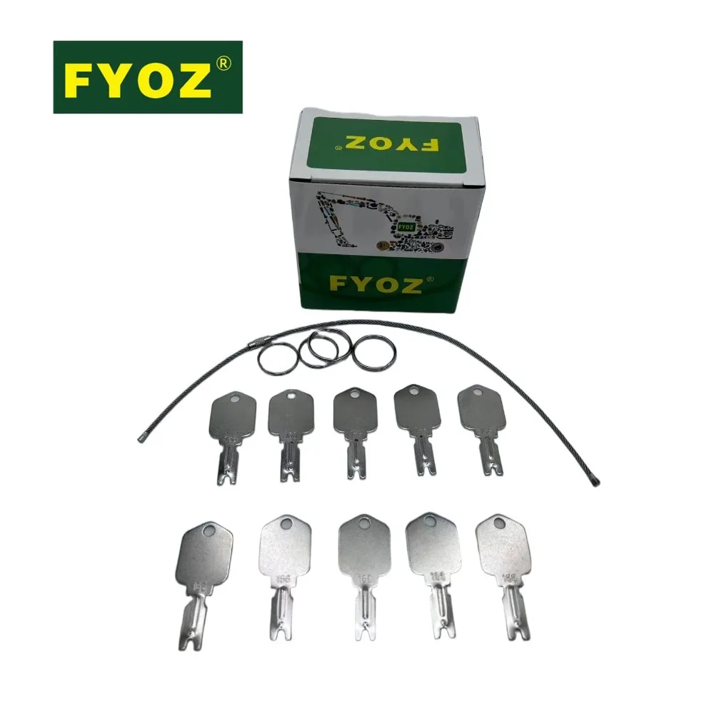 10PCS Forklift Key For Clark/Yale/Hyster/Komatsu/Gradall/Gehl/Crown 166 186304 91033317 A214062 5133504 Heavy Equipment Key