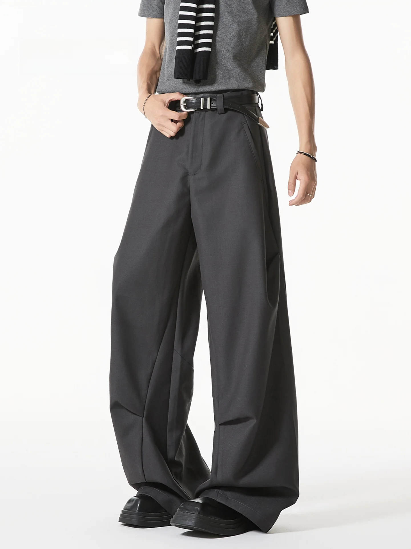 

Мужские повседневные брюки в американском стиле MMOPTOP, весна-лето 2026, новые свободные прямые брюки с микроэластичной тканью, длинные