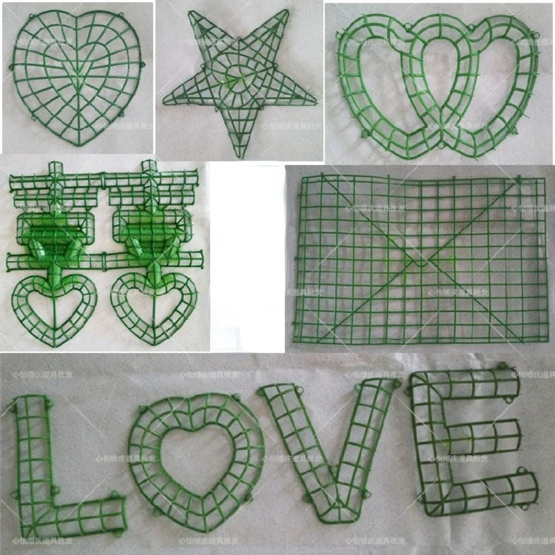 1 قطعة أكثر نمط زهرة الجدار بلاط البلاستيك زهرة صف الجرف الحب على شكل قلب شبكة بلاستيكية الجرف تشكيلة زهور الزفاف الدعائم