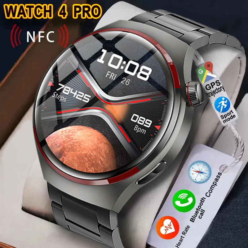 Часы 4 Pro Space Exploration Edition Мужские GPS Смарт-часы Bluetooth Вызов Сердечный ритм 100+ Спортивные водонепроницаемые умные часы для Huawei