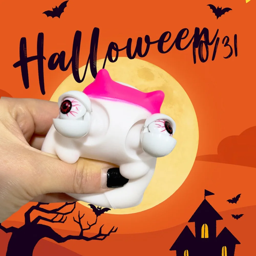 3 pçs abóbora globo ocular explosão squeeze brinquedo fantasma salamandra descompressão brinquedo de halloween dos desenhos animados capivara ventilação espremendo boneca