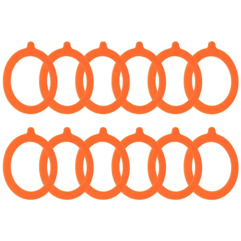 A01F-12 Pack Silicone Replacement Gasket, Airtight Rubber Seals Rings For Mason Jar Lids, Leak-Proof Canning Silicone
