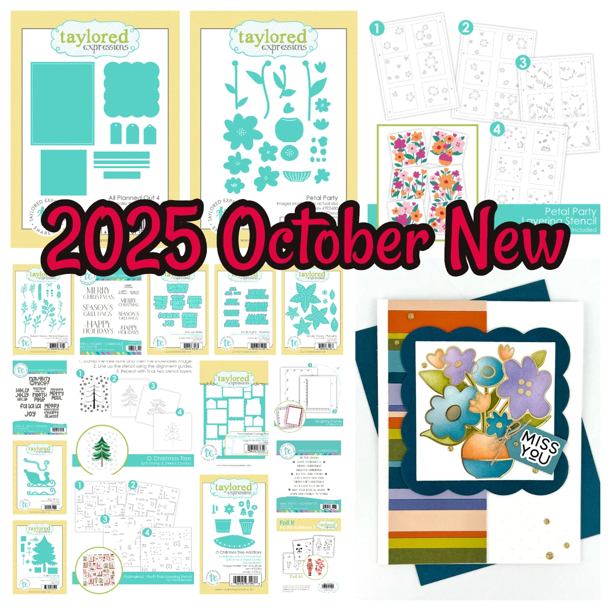 

2025 New Silicone Stamps Petal Party Dies Stamps Stencil DIY Greeting Card Holiday Decorations Scrapbooking Stamp Template Molds