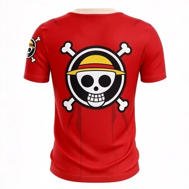 One Piece Luffy Cosplay T-shirt 3D Printed Straw Hat Pirate Skull Pattern Anime Casual Street Wear Trendy Top