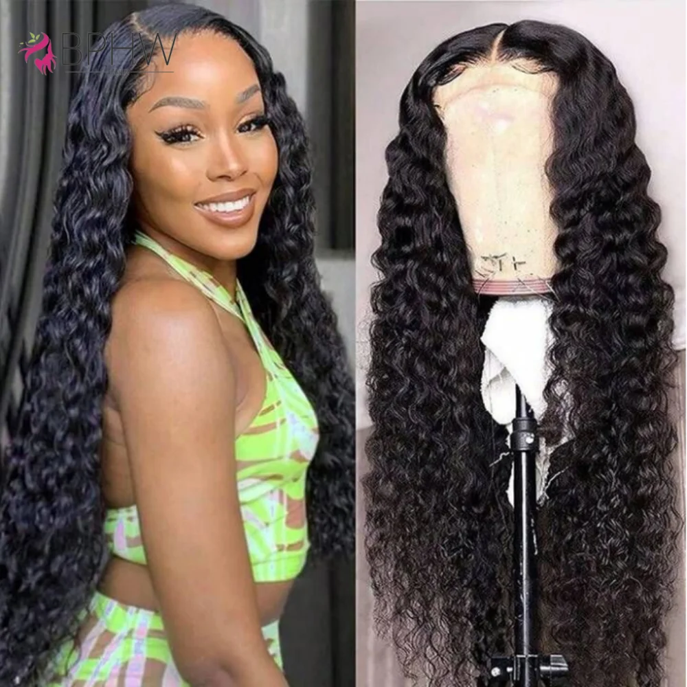 

Water Wave Brazilian 100% Human Hair Wigs 200 Density Wigs For Black Women 13x4 Lace Front Wig Pre Plucked HD Transparent Wigs