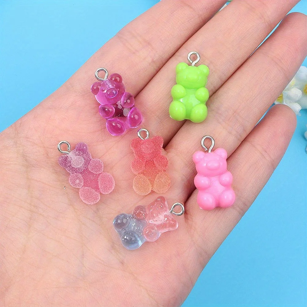 5/10/25pcs Various Styles Bear Shaped Pendants&chain Ornaments,DIY Bracelets,necklaces,earrings,Keychains Decoration Accessories