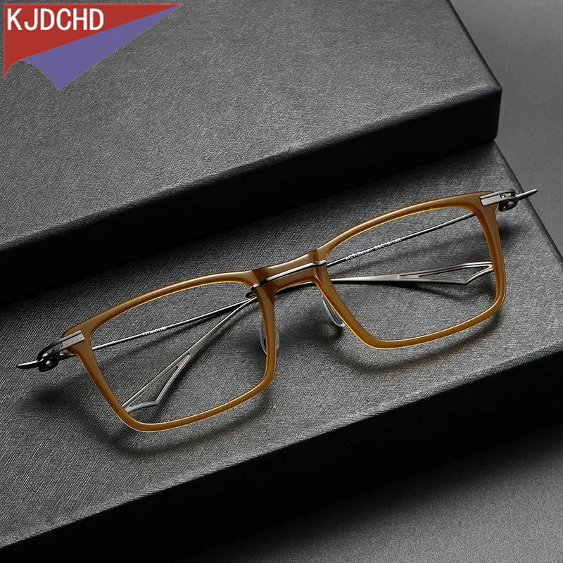 

2023 Acetate Titanium Eye Glasses Frame for Men Vintage Square Myopia Prescription Eyeglasses Frames Women Spectacles Eyewear