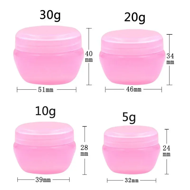 5pcs 5g/10g/20g/30g Empty Plastic Travel Cosmetic Jars Makeup Container Mushroom Bottles Vials Face Cream Sample Pots Gel Boxes