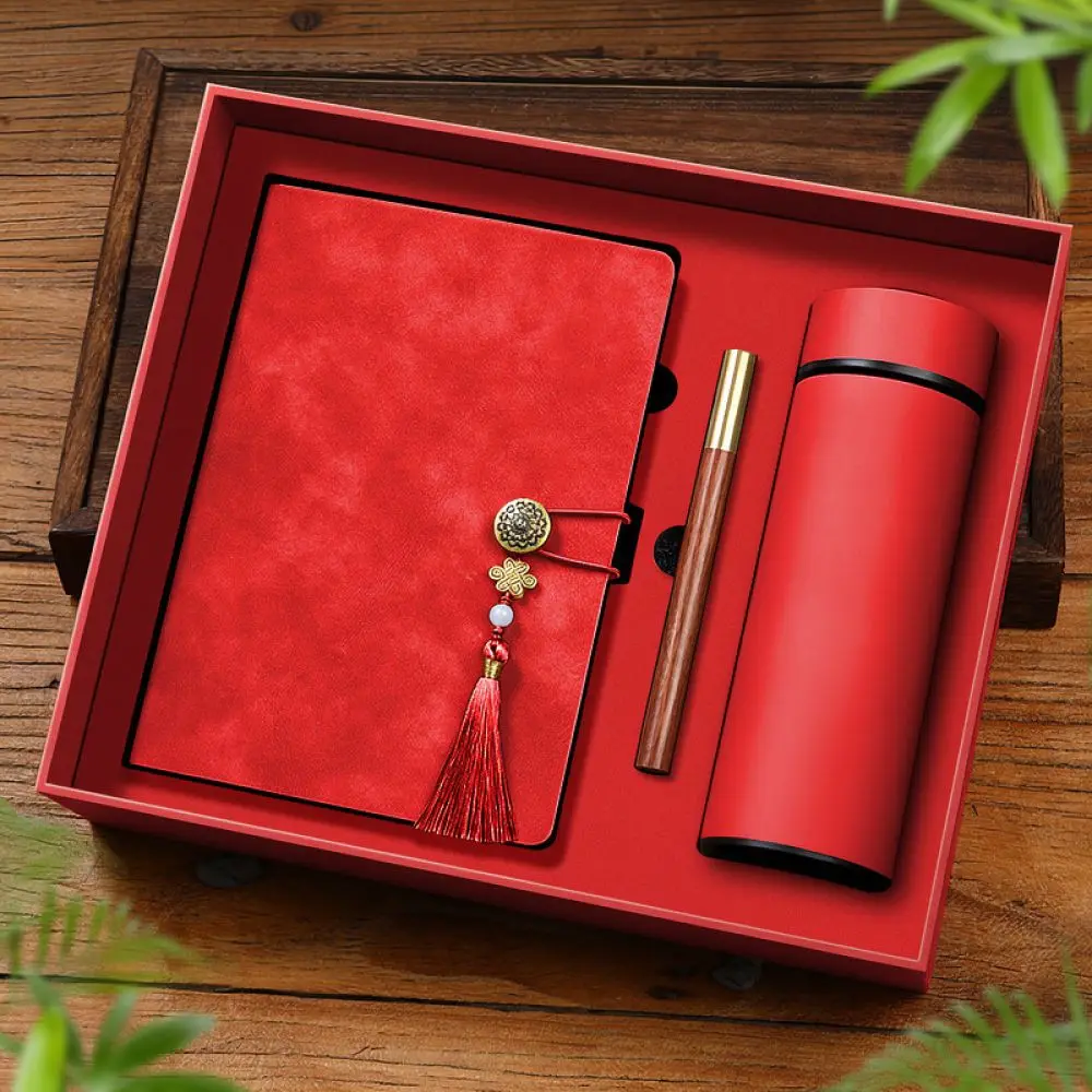 Professional Business Gift Notebook Set Leather Journal With Smooth Writing Pen USB Stick Office Stationery Supplies