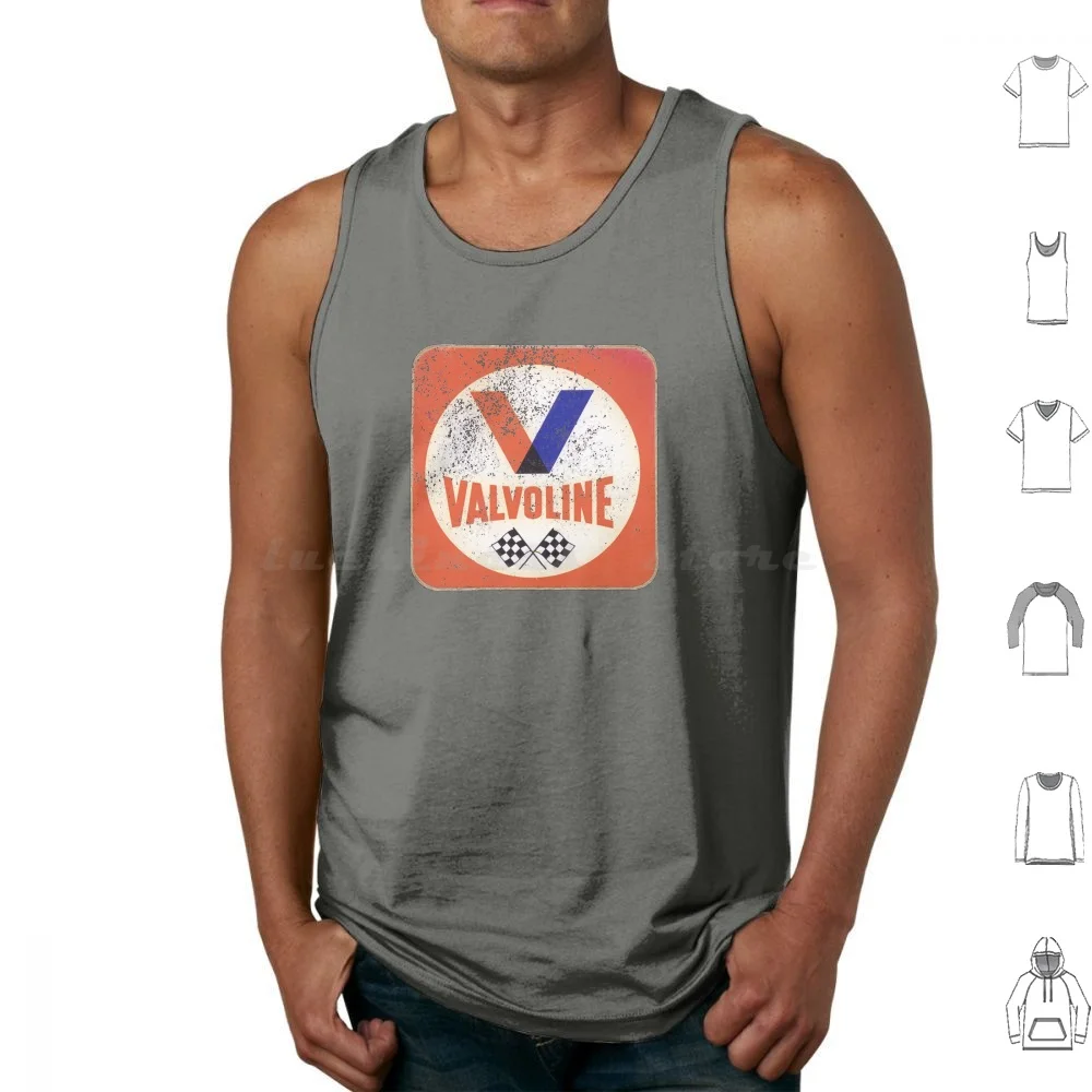 Valvoline Retro Sign Tank Tops Print Cotton Valvoline Texaco Castrol Oil Engine Motor Racing Cars Vehicles Retro