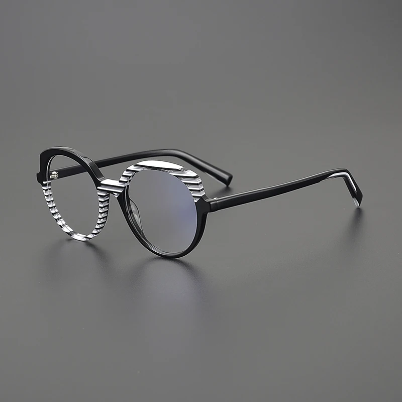

Quality Vintage Acetate Irregular Round Glasses Japanese Handmade Frame For Men Women Designer Brand Retro Fashion Eyeglasses