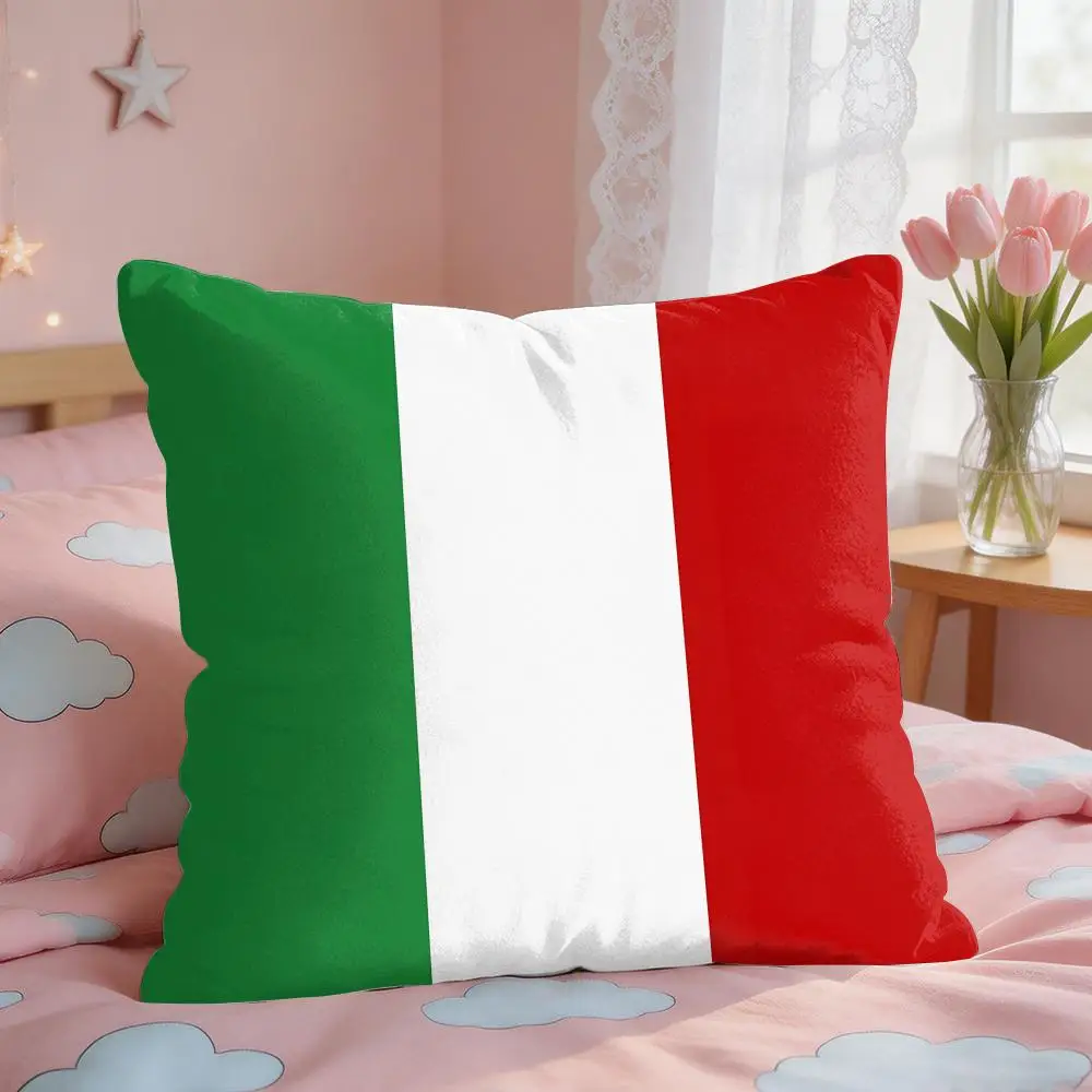 European National Flags Cushion Cover Square Short Plush Pillow Case Living Room Sofa Home Decor Funda 40X40