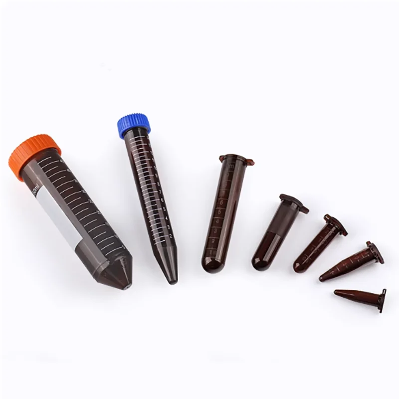 Plastic test tube brown centrifuge tube light-proof EP tube 0.5/1.5/2/5/10/15/50ml cover tip bottom