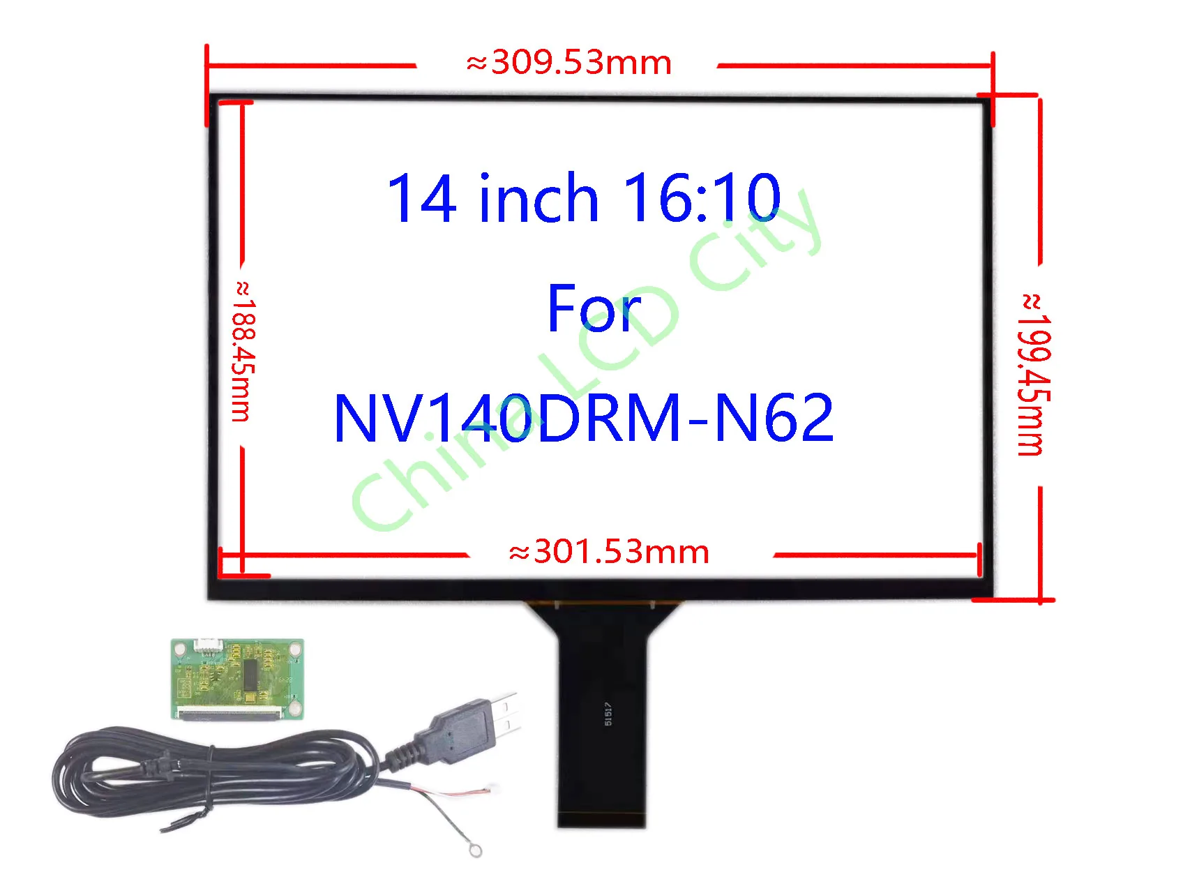 

14 Inch 16:10 USB Capacitive Touch Screen Sensor Digitizer Glass Paenl For Computer Monitor 10Fingers For Raspberry Pi Win7 8 10