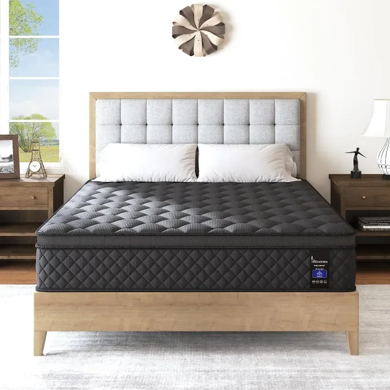 VISCOUNTESS Queen Mattress, 14 Inch Medium Firm Mattresses Hybrid for Back & Lumbar Support, 100 Night Trial, Individual