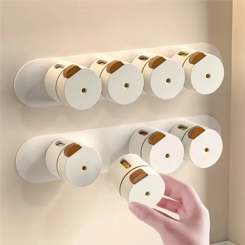 

KB-Magnetic Seasoning Bottle Salt Shaker Condiment Jar Wall Mounted Spice Storage Container Seasoning