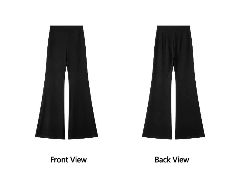 VIMLY Women's Black Flare Pants 2026 Autumn New Fashion Elegant High‑waist Versatile Pants Casual Office Lady Trousers 31738