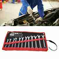 Manual Tools Ratchet Wrench Set Kit Metric Combination Chrome Vanadium Steel 8‑19mm with Storage Bag Ratchet Wrench