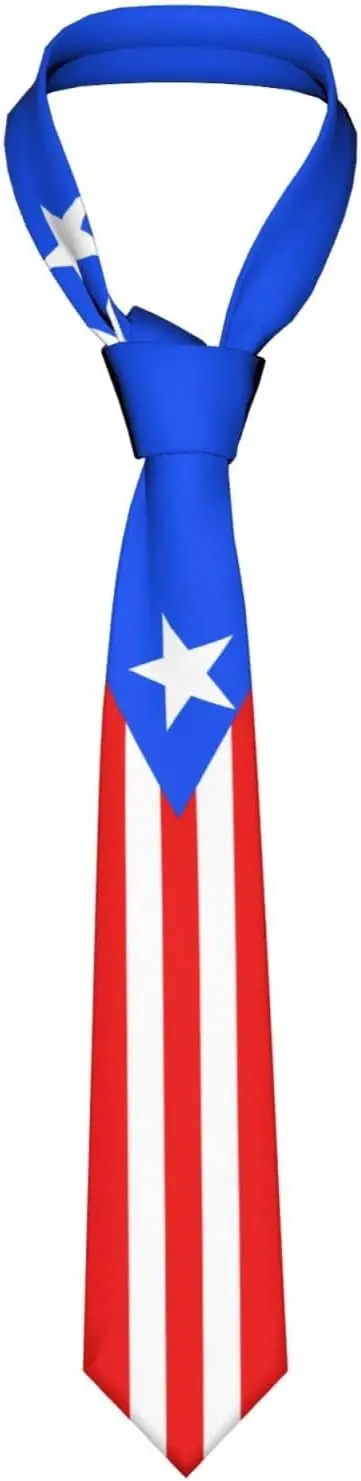 

Puerto Rico Flag 5 Striped Necktie Men'S Neck Ties Mens Party Business Neckties Soft Skil Tie