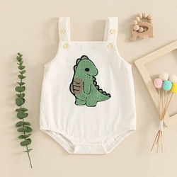 Infant Baby Boys Girls Rompers Jumpsuits For Newborn Playsuits Cotton Sleeveless Dinosaur Embroidery Baby Summer Clothing