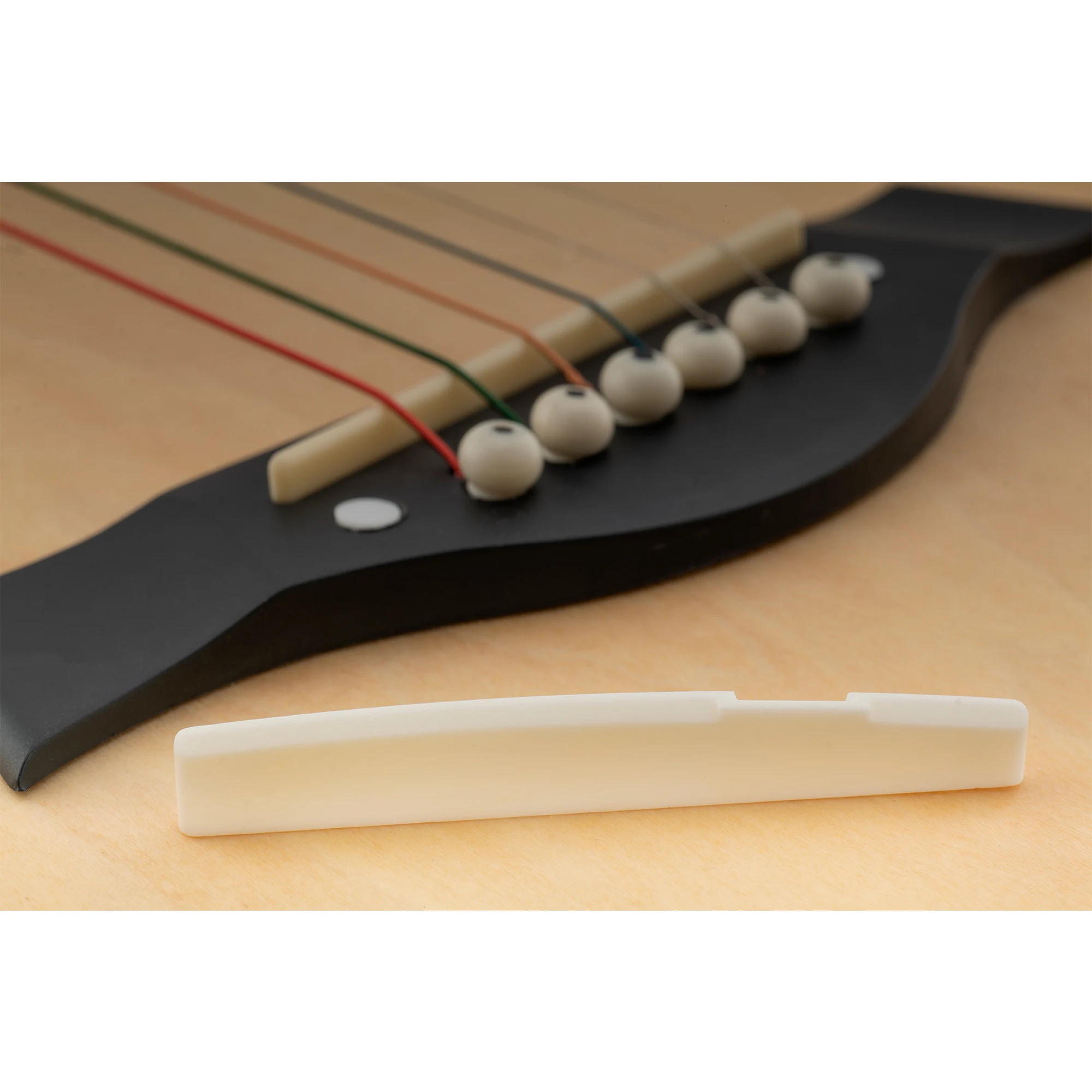 Musiclily Pro 71,12 mm kompensierter Knochensattel für Akustikgitarren im Taylor-Stil mit 6 Saiten (2er-Set) – Detail 6
