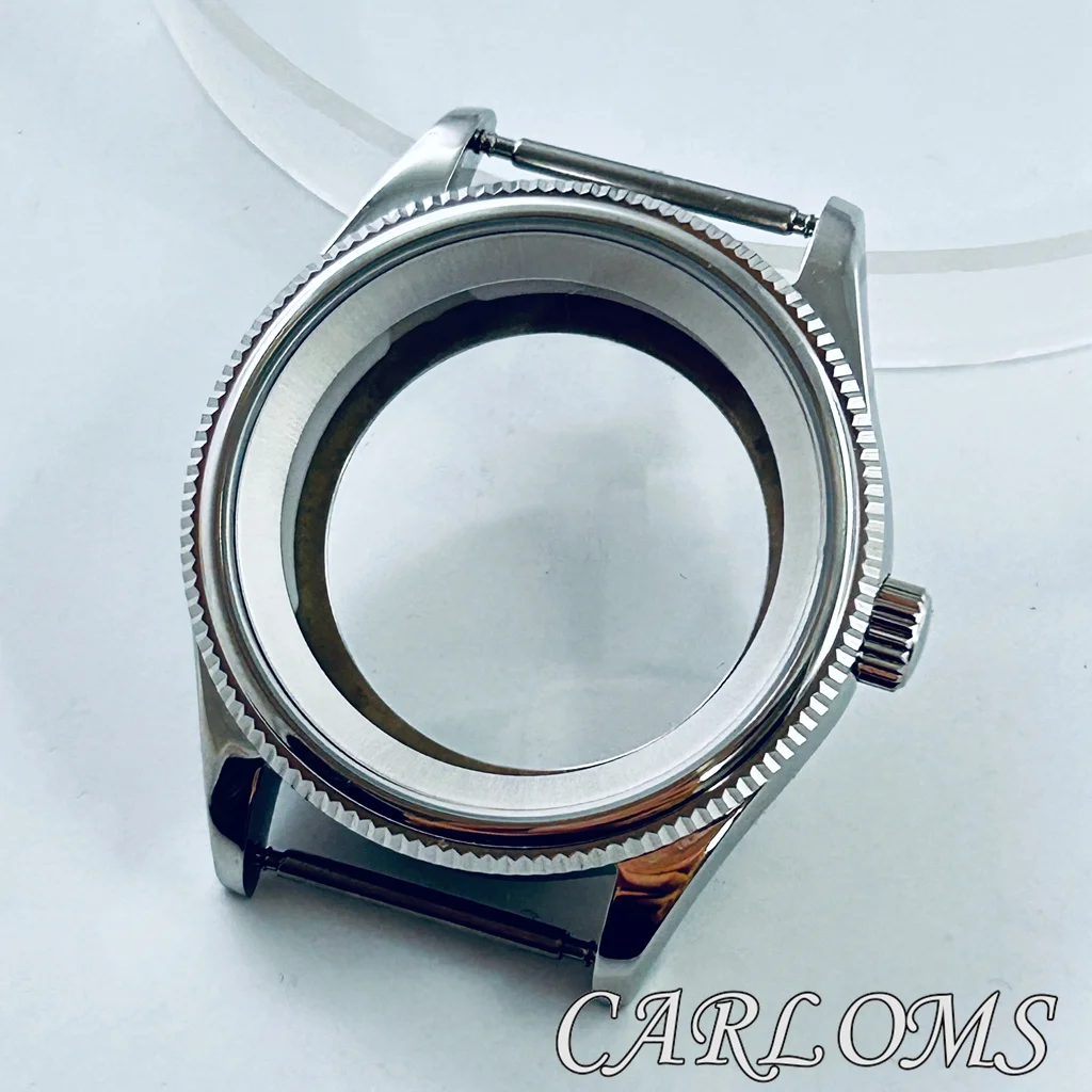 

New 39mm NH35 NH36 NH38 NH39 NH70 NH72 Watch Case Silver Solid Stainless Steel Teeth Bezel