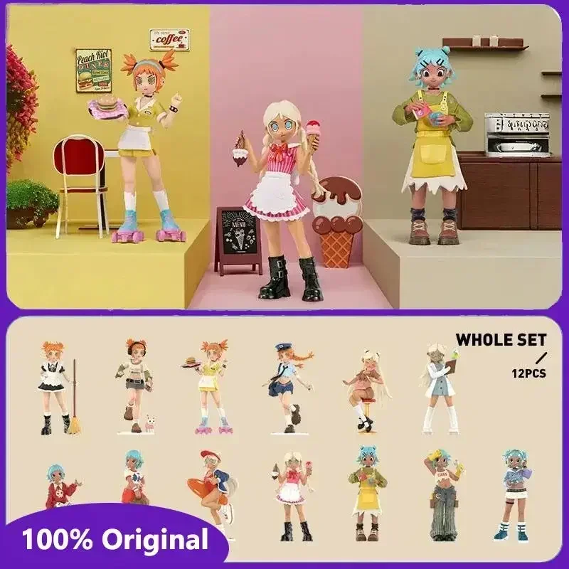 POP MART Peach Riot Rush Hour Series Blind Box Cute Action Anime Figure - Desktop Ornament