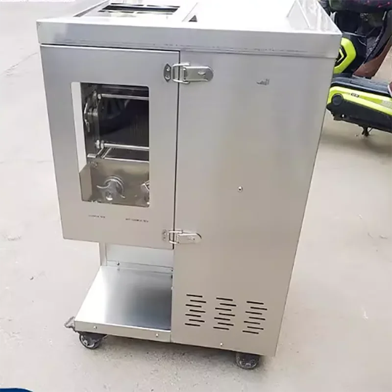 Electric Restaurant Use Food Chicken Breast Fresh Beef Pork Meat   Slicer Slicing Strip Shredded Cutter Cutting Machine