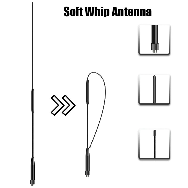 RH901S Antenna Coil Loaded Soft Whip Aerial SMA-Female 144/430/900MHz Amplify Signals For DM-1701A UV-25M UV-5RH Two Way Radios
