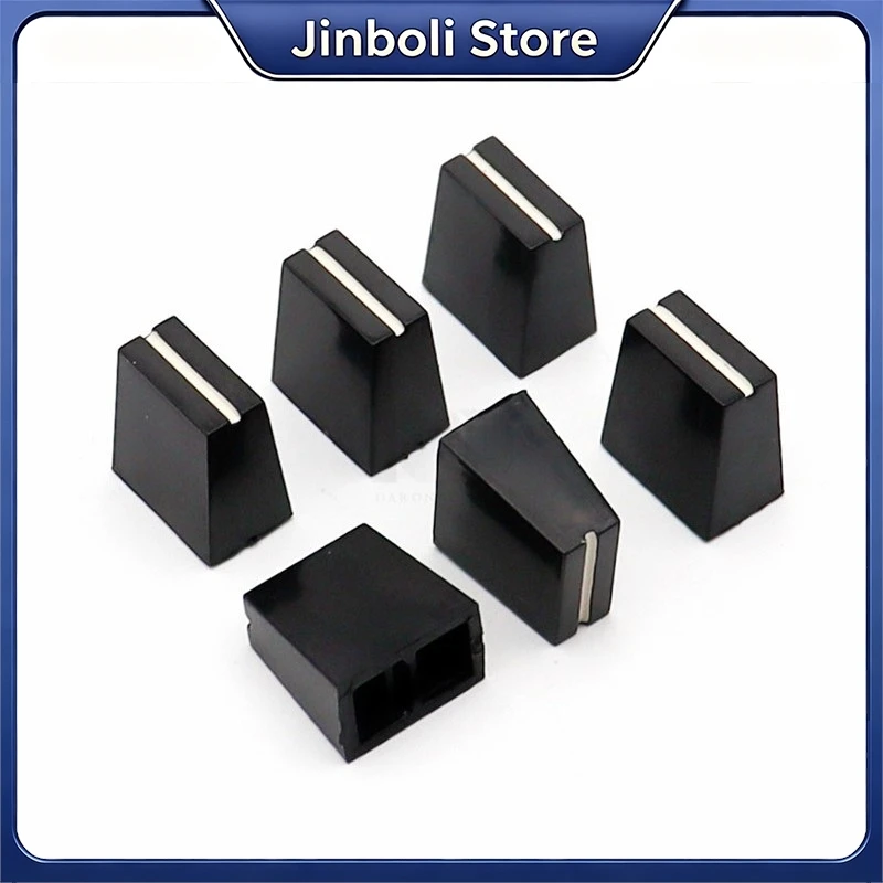 10PCS 13x8x13mm Black White Plastic Fader Knob Inner Hole 4mm Linear Slide Potentiometer Volume Mixer Fader Cap