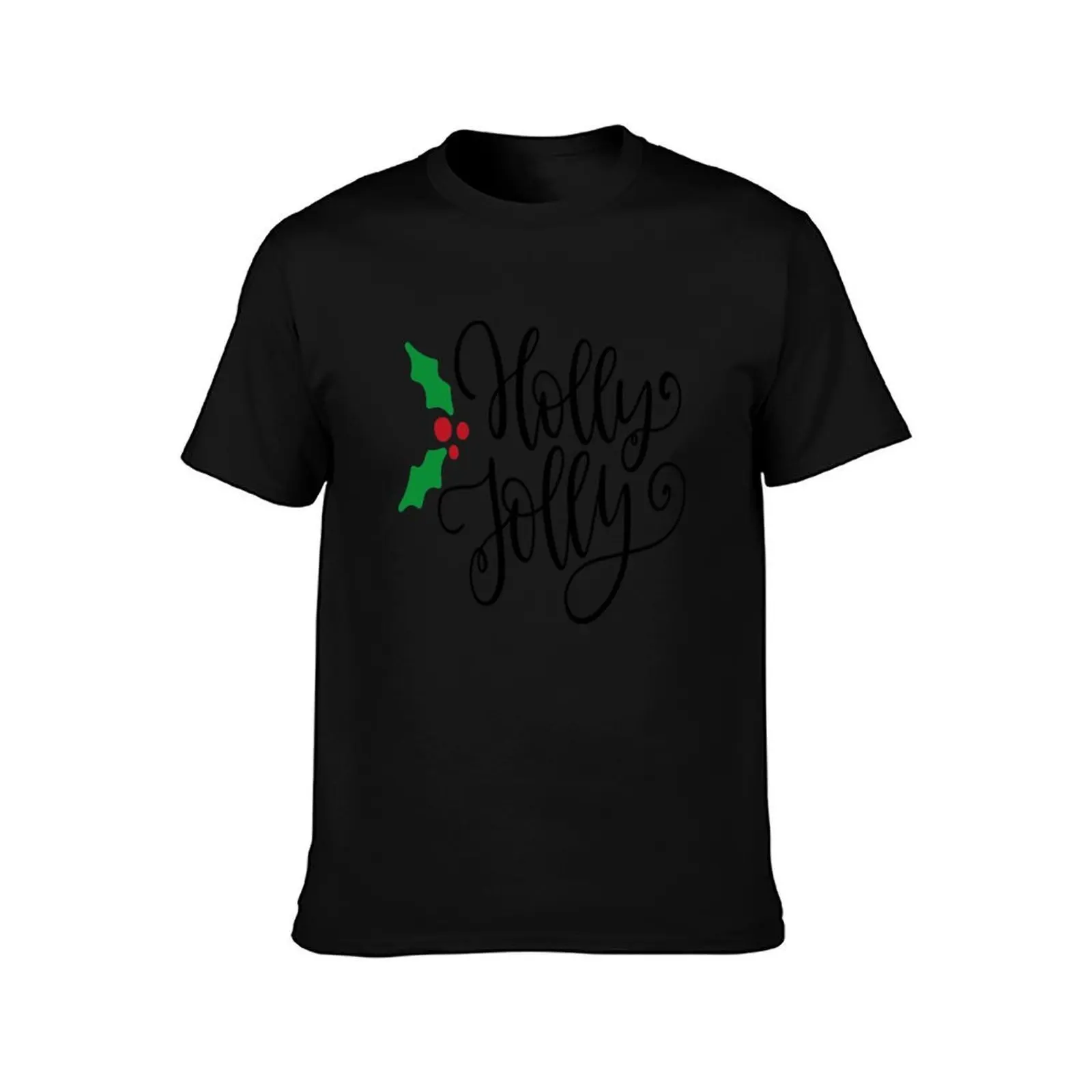 Holly Jolly T-Shirt Summer Casual Cotton Tee Oversized Streetwear Tops Vintage Graphic Print Loose Fit Short Sleeve