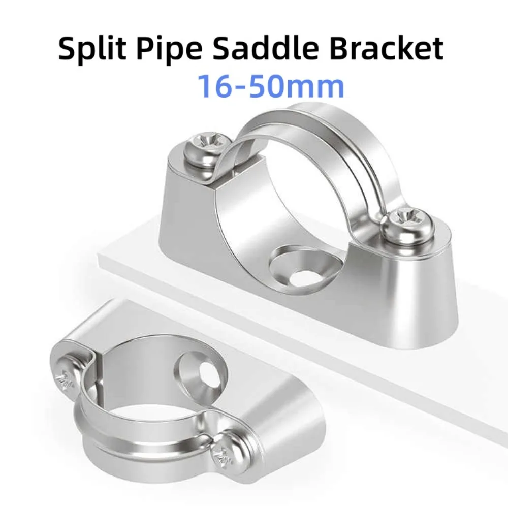 Off‑Wall Code Saddle Split Pipe Clamp 16‑50mm Aluminum Alloy 304 316 SS Pipe Bracket Fixed Clip For Water Supply Pipeline