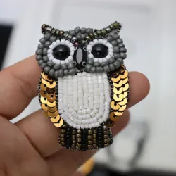 New Super Delicate Beads Owl Glitter Paillette Patches Appliques Wedding DIY Crafts Animal Bird Model Patch